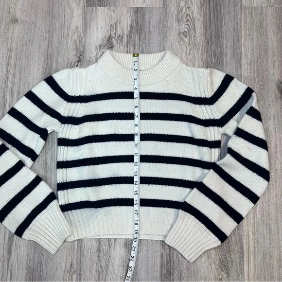 La Ligne Women's Crew Neck Sweater - Black and Cream Stripes Size Small - Picture 8 of 12